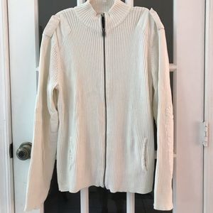 Express White Zip-Up Sweater